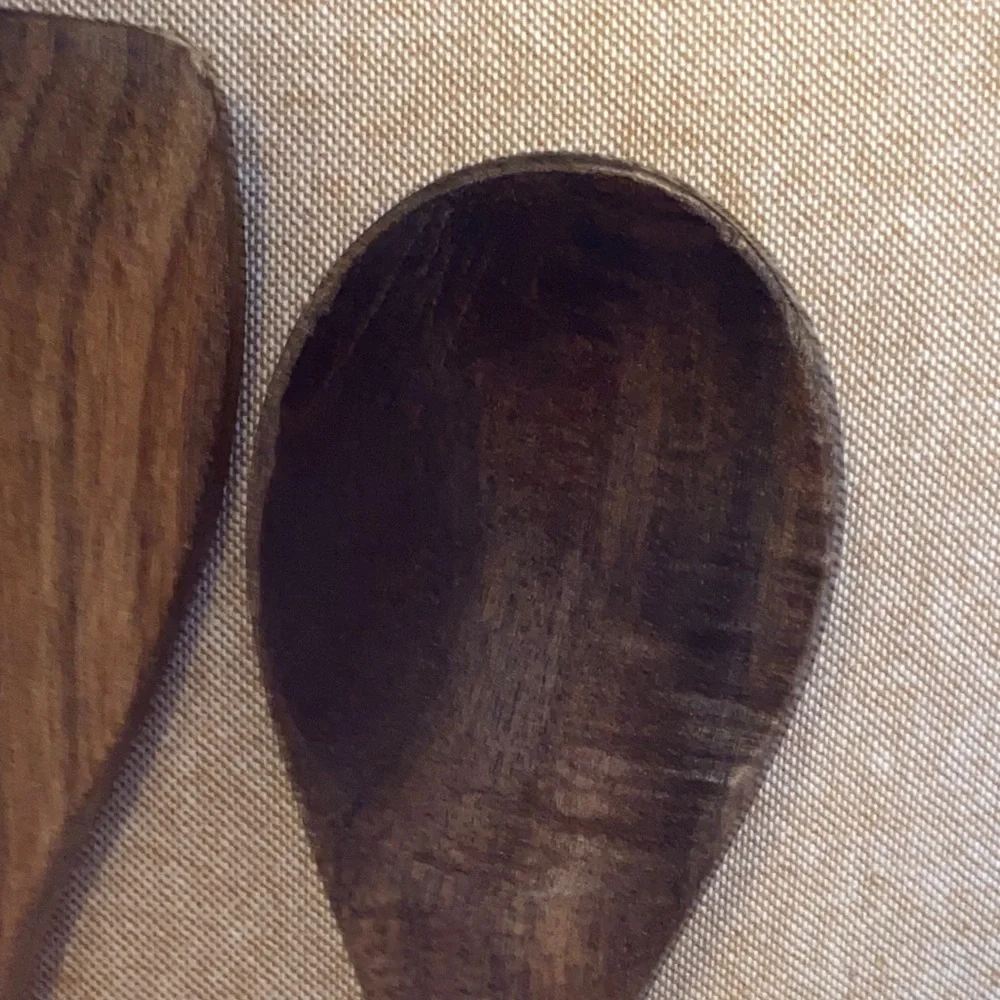 🤎EUC Wooden Spoon and Spatula Set with Stainless Handles - Brown